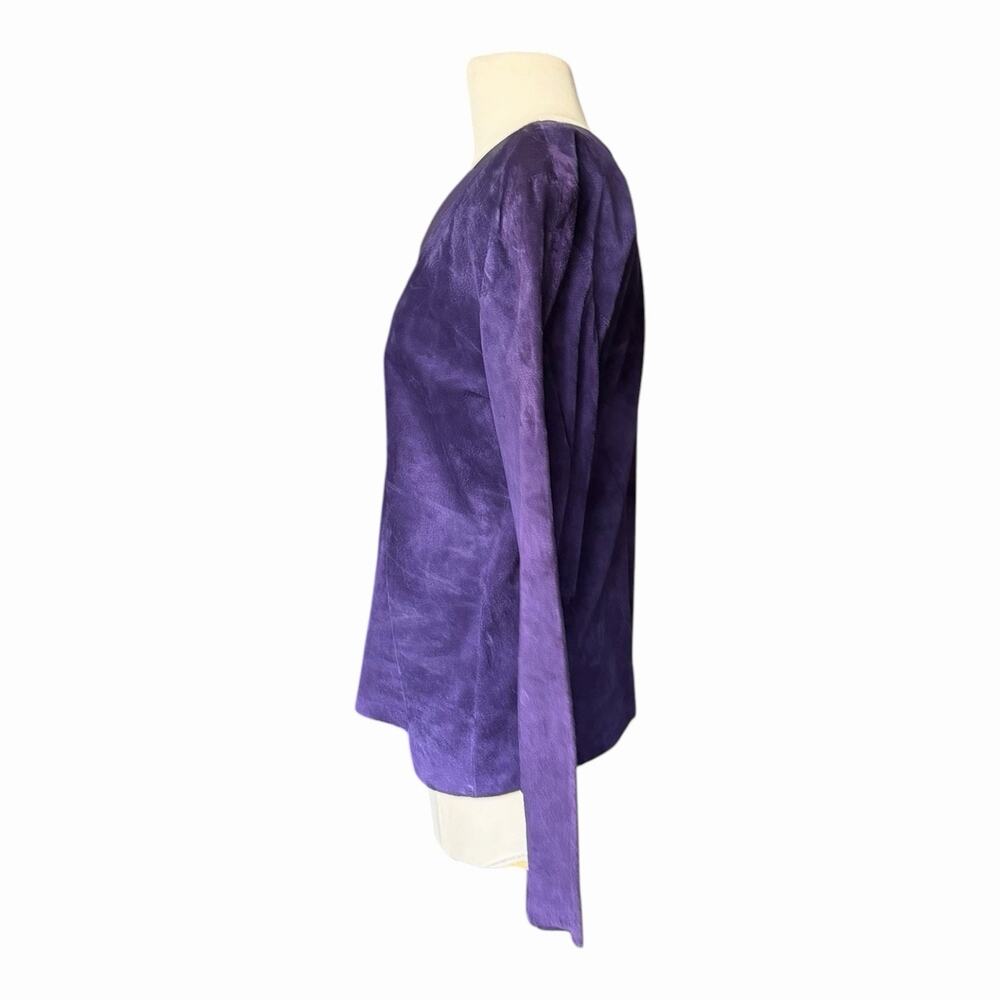 Vintage Liz Roberts Robert Elliott Purple Suede Two Piece Skirt Set Medium - Picture 7 of 16